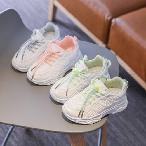 Kids Girls Boys Daddy Sports Running Shoes For Big Children Breathable Mesh Student White Platform Sneakers Shoe 5 6 7 12 Years