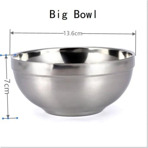 Double stainless steel bowl anti-hot insulation bowl Lily bowl soup bowl rice bowl not hot childrens Bowl