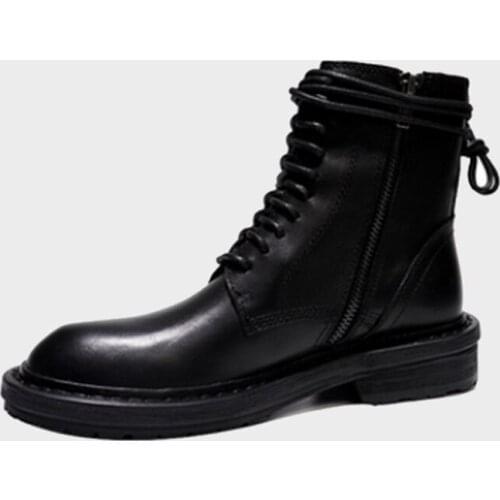Leather Martin boots autumn / winter 2020 womens boots double zipper short boots womens thick soled motorcycle boots new boots