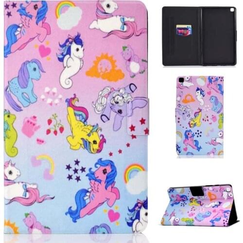 Horse Elephant Rainbow Case For Samsung Galaxy Tab A7 Lite 8.7 inch 2021 SM-T220 SM-T225 Tablet Flip Stand PU Leather Cover