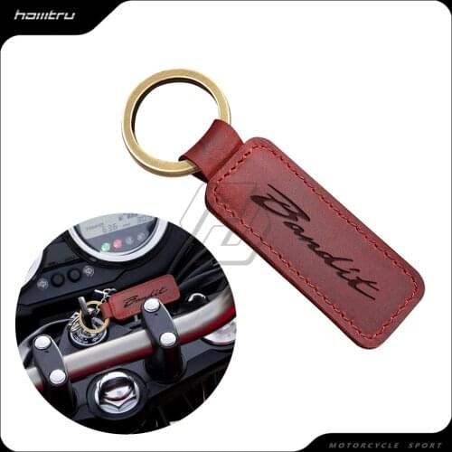 Motorcycle Cowhide Keychain Key Ring Fits for Suzuki Bandit 150 400 1200 1250 1250S Key
