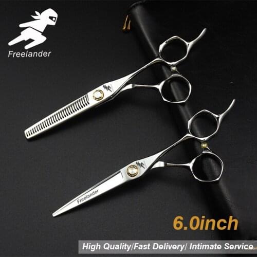 6 inch Professional hair Barber scissors set straight scissors and curved pieces hair care & styling
