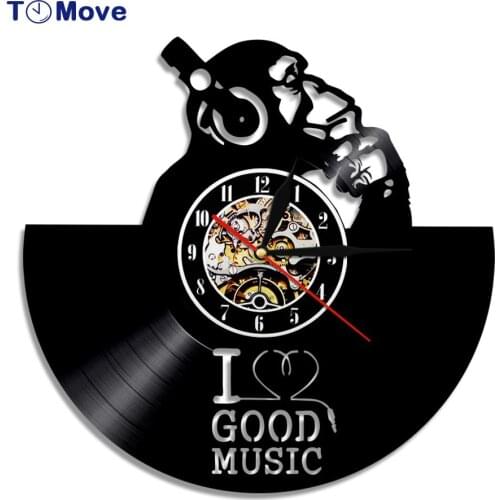 Music Gorilla Monkey with Headphone Vinyl Record Wall Clock Chimp Thinker Monkey Gorilla Wall Clock Music Lover Rock n Roll Gift