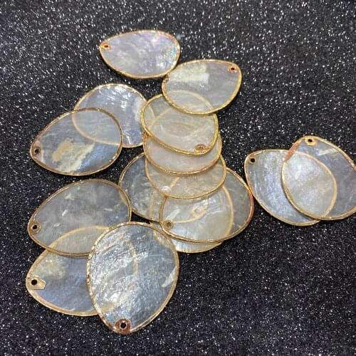 Natural Mirror Shell Pendant Water Drop Mother of Pearl Pendants For Jewelry Making DIY Earring Necklace Crafts Accessories