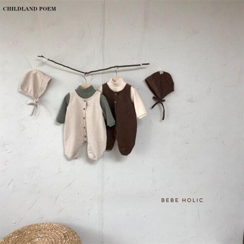 Baby Girls Boys Clothes Spring Corduroy Newborn Baby Romper jumpsuit Toddler Infant Boys Romper Jumpsuit Baby Overalls With Hat