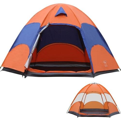 Outdoor 2 Persons Double Layer Camping Tent 240 * 240 * 145cm 210D Oxford Cloth Tent Portable Hiking Fishing Tent