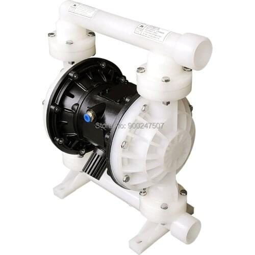 Air Operated Double Diaphragm Pump 1/2‘’ 57L/min 15GPM PP Rubber Diaphragm Optional for Chemical Industrial Water Treatment