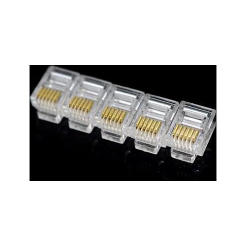 50PCS Durable 6 Pin RJ11 RJ-11 6P6C Modular Plug Telephone Phone Connector and NC Crystal Head
