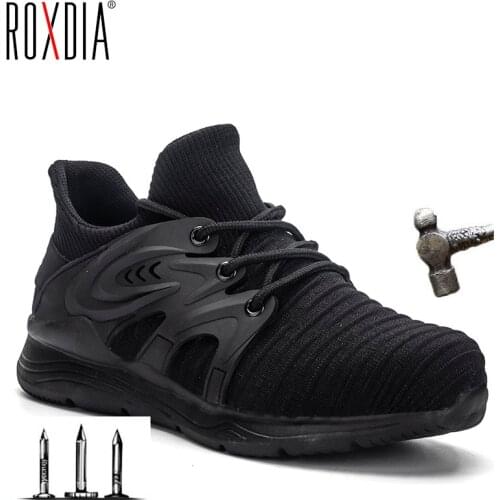 Drop shipping sneakers steel toe cap work women men safety shoes breathable outdoor shoe ROXDIA brand RXM170 plus size 37-48