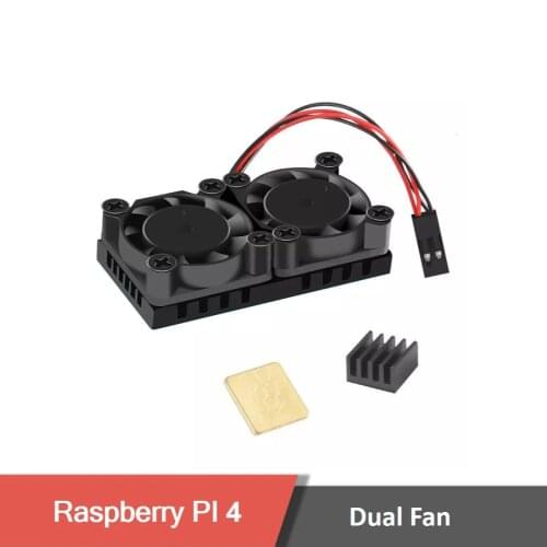 Raspberry Pi 4 Model B Dual Fan with Heat Sink Ultimate Double Cooling Fans Cooler Optional