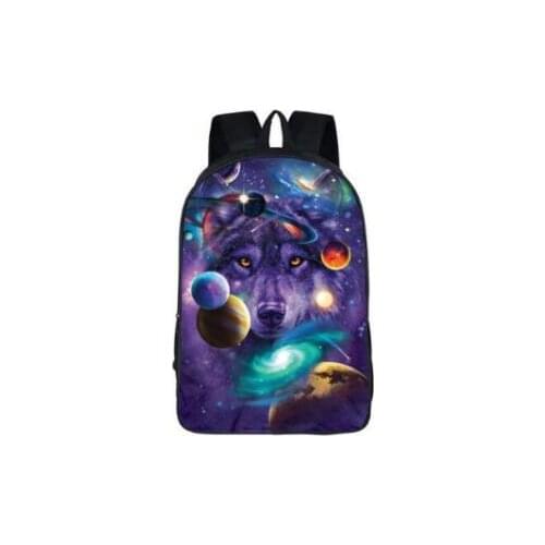 Galaxy Backpack for Teenage Girls Boys Universe Space Children School Bags mochila feminina Wolf Book Bag Women Men Leisure bag