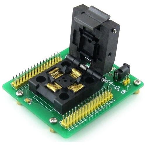 STM8-QFP64-0.5 # STM8 Programming Adapter IC Test Socket for LQFP64 Package 0.5mm Pitch with SWIM Port = STM8-QFP64-0.5
