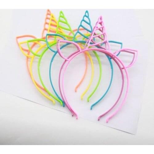 6pcs Luminous Cat Ear Unicorn Headband Children Girl Baby Birthday Party Festival Glow In Dark Hairband Hair Accessories