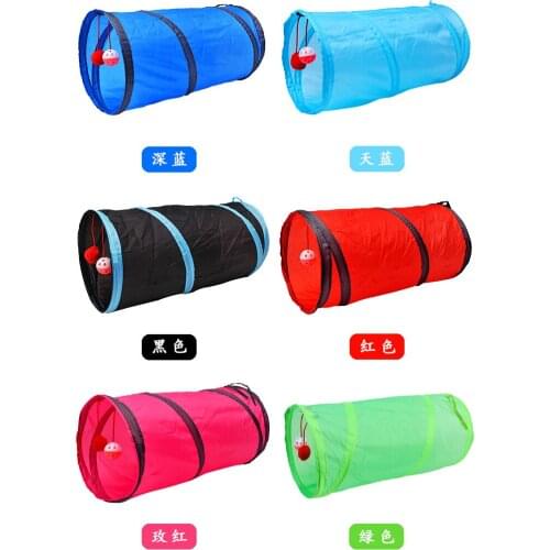 Cat Tunnel Toy Funny Pet 2 Holes Play Tubes Balls Collapsible Crinkle Kitten Toys Puppy Ferrets Rabbit Play Dog Tunnel Tubes