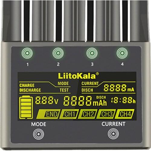 4 Bay Smart Battery Charger Charging for Universal Intelligent 18650 26650 14500 with LCD Display