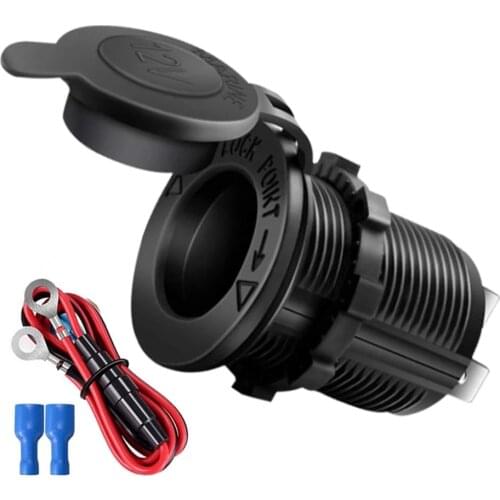 Car Cigarette Lighter Socket Waterproof 12V-24V Auto Boat Motorcycle Tractor Power Outlet Socket Receptacle Car Accessories