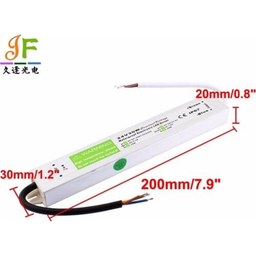 Fast shipping 20pcs IP67 24V 30W Waterproof Transformer Power Supply LED AC90-250V to DC24V Switch Transformer For LED Strip