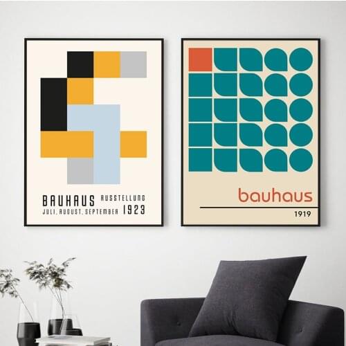 Bauhaus Museum Exhibition Posters and Prints Gallery Wall Art Pictures , Herbert Bayer Art Canvas Painting for Living Room Decor