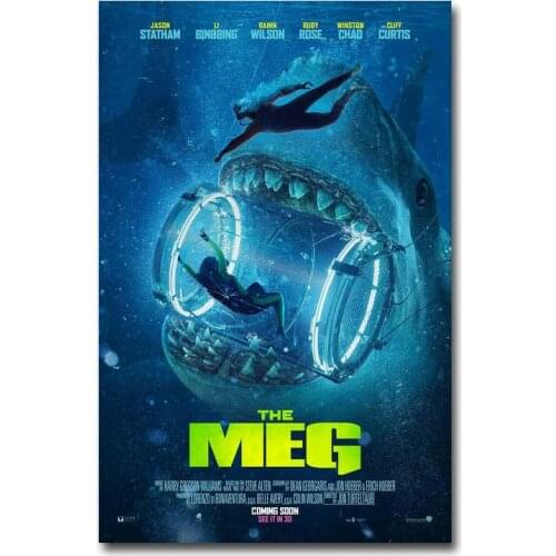 The Meg Movie 32 Silk Fabric Wall Poster Art Decor Sticker Bright