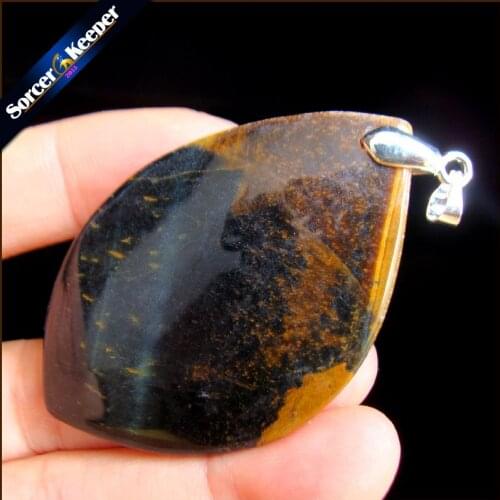 Women & Men Fashion Jewelry Pendant Necklaces With Chain Wholesale Natural Blue Tigers Eye Quartz Stone Colares Femininos RS389