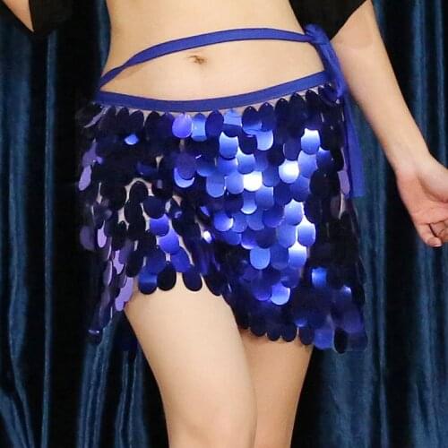 9 Colour Belly Dance Costumes Mermaid Hip Scarves Sequins Hip Belt Chain Girls Ladies Nightclub DJ Dancewear Skirt