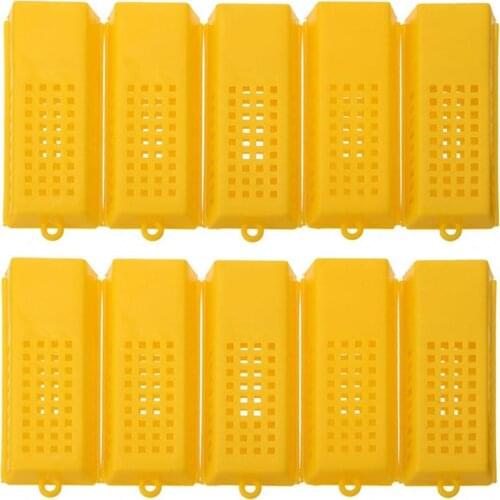10pcs 1 set Plastic Bee Cages Beekeeping Transport Cages Hole Bee Prisoners Transport Bee Queen Isolation Beekeeping Tools