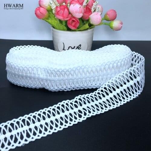 10yard 4cm Surround line white african lace fabric trim Wave stripe wedding decoration hat pillow skirt accessories DIY ribbon