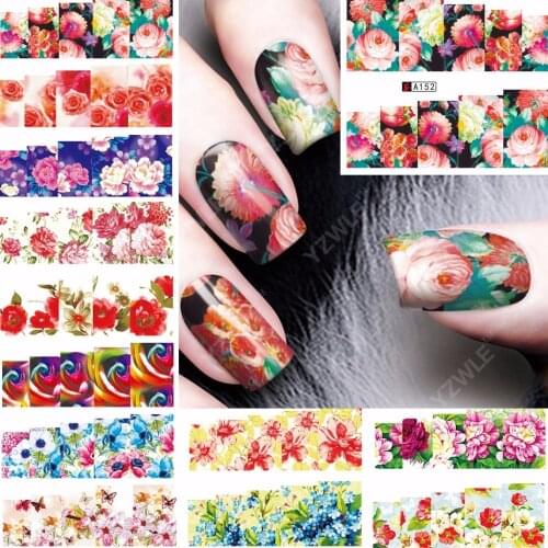 12 sheets WATER DECAL NAIL ART NAIL STICKER SLIDER TATTOO FULL COVER LILAC GARDEN ROSEBUSH A145-156