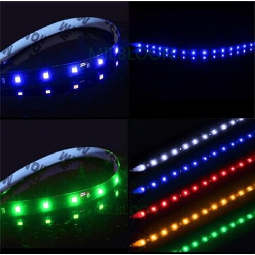 2pcs LED strip light Car light strip soft led CAR strip 30cm Headlights decorative strip bar blue green red yellow white DC12V
