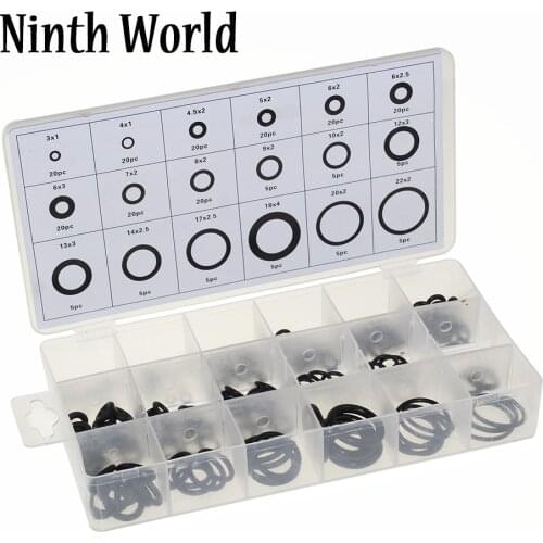 225 pcs Rubber O Ring O-Ring Washer Seals Watertightness Assortment Different Size With Plactic Box Kit Set