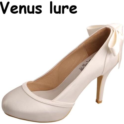 23 Colors) Ivory Women Shoes Platform for Wedding Round Toe Size 8