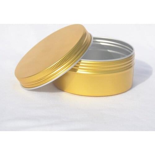 50pcs 180ml Gold Aluminum Jar Empty Cosmetic Lip Balm Tin Lotion Bottle Cream Container Free Shipping