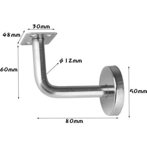 5x Handrail Brackets Stainless Steel Wall Stair Hardware L-Type Spare Attachment