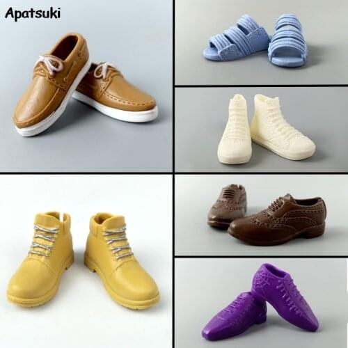 6pairs/lot Doll Shoes For Prince Ken Boy Doll Male Sneakers Shoes Dolls Accessories For Barbie Boyfriend Ken Kids Toys Gifts