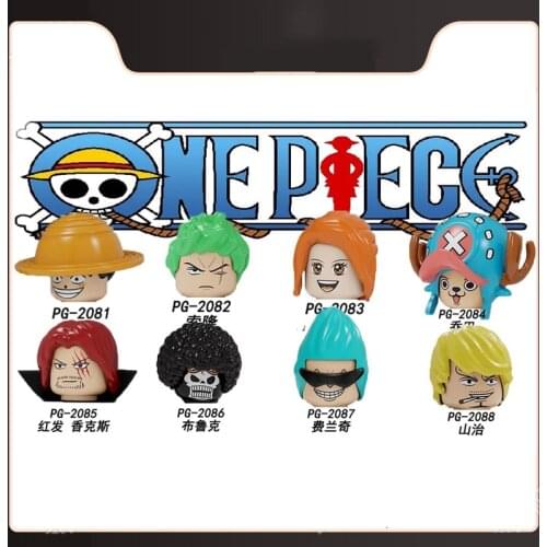 8Pcs Set One Piece Mini Figures Luffy Chopper Zoro Nami Sanji Mini Building Blocks Assembling Plastic Model Educational Toys