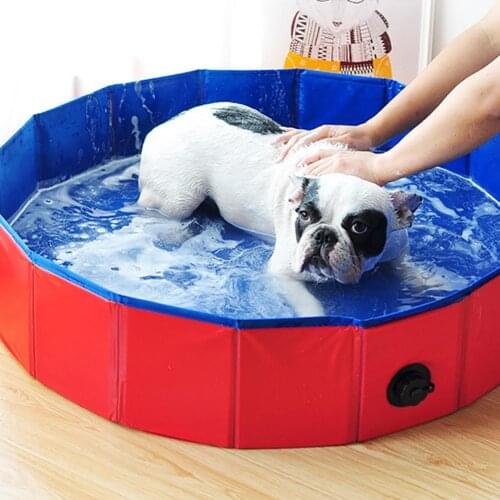 80x30cm/100x30cm Dog Puppy Cat Inflatable Foldable Water Play Bathing Tub Pet PVC Swimming Pool Pet Bath tub swimming pool