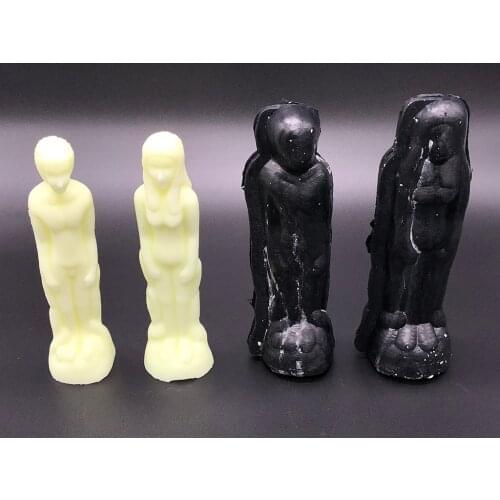 Men Women Shape Candle Making Mould Soap Mold Accessories for Handcraft Ornaments Home Candle Making DIY Crafts 200mm Black