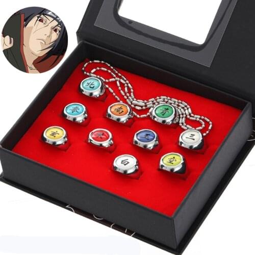 Anime Hokage Ninja Akatsuki Cosplay Rings Itachi Cos Ring Sasori Hidan Deidara Pein Accessories Party Prop Gifts