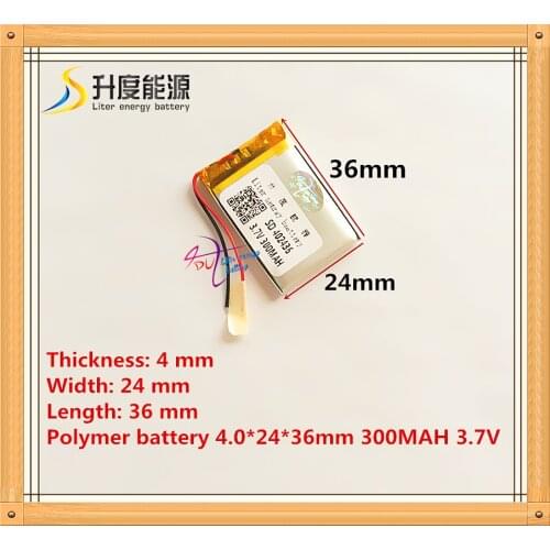 Free shipping MP3 MP4 polymer battery 3.7V battery rechargeable battery battery 402436 042436 300MAH