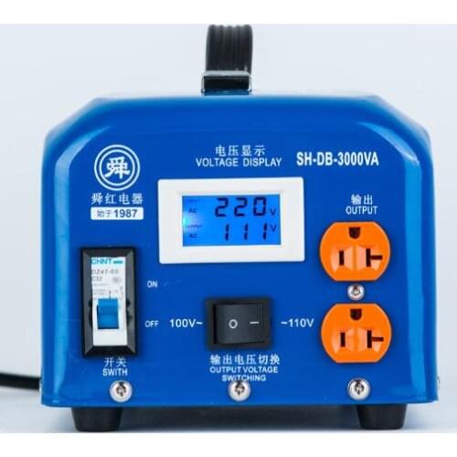 Fast Shipping SH-DB-3000VA 220v to 110v 3000W temperature control Step Down Voltage Converter Transformer Converts copper coil