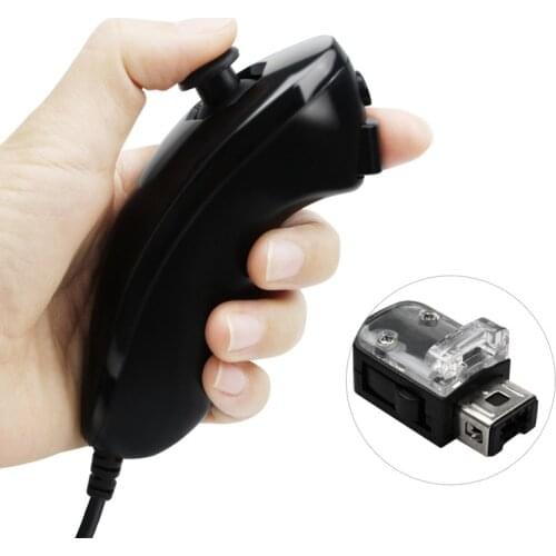 Black White Nunchuck Controller For Nintend For Wii Remote Gamepad