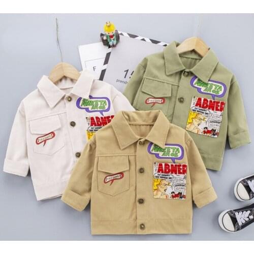 Lunoakvo Kids' Overcoat Autumn Winter New Korean-Style Retro Denim Cardigan for Boys and Girls Girls Coats Japanese