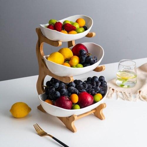 Living Room Home Plastic Three-layer Fruit Plate Snack Plate Creative Modern Dried Fruit Bowl Fruit Basket Candy Dish