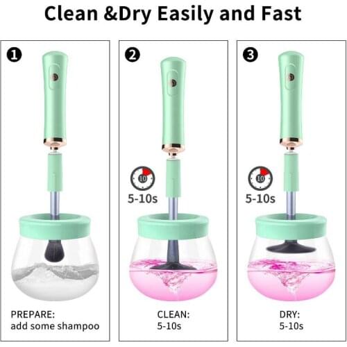 Fast Electric Makeup Brush Cleaner Dryer Battery Models Two Color Make Up Brushes Wash Cleanser Profession Cleaning Machine Tool