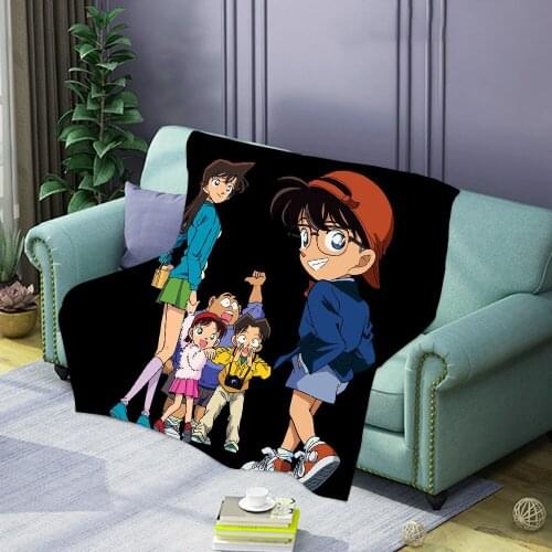 Anime Detective Conan Flannel Blanket for Bedding In Room Sofa Soft Blanket Bedspread Home Decor