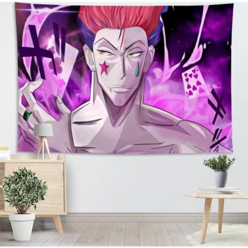 Anime Hisoka Tapestry Wall Hanging Decor Wall Cloth Tapestries Home Decoration Accessories Psychedelic Carpet Decorative 2.25