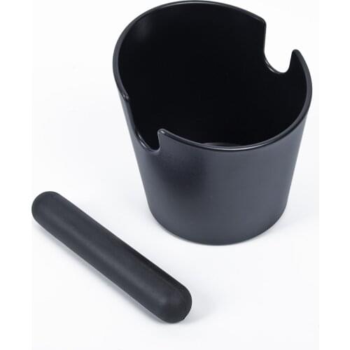 Coffee Knock Box with Handle Slag Bucket Espresso Grinds Tamper Waste Bin Black