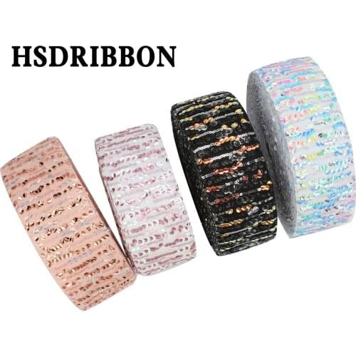 HSDRibbon 3inch 75mm HSD-Genuine Series Sequin Ribbon 25Yards/Roll