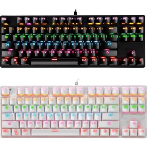 USB RGB Mechanical Gaming Keyboard 87 Keys for PC Laptop Office Gamers Gaming
