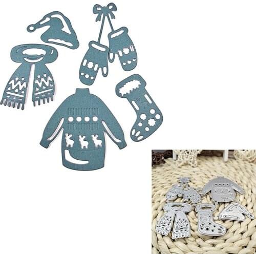 Suitable for creative paper cutting machine metal cutting mold scrapbook creative DIY Christmas series clothes hat gloves 2020